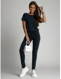 Jumpsuit with a bow, Navy blue 2950 - Online store - Boutique